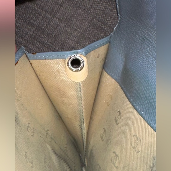 Chanel CC button long flap wallet with chain in blue grey - Picture 5 of 10